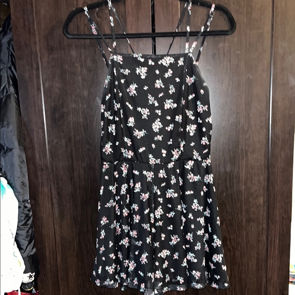 Xhilaration Floral Black Romper